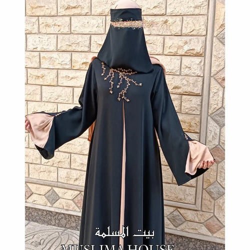فستان العيد crepe de soie+شال كريب جورجيت