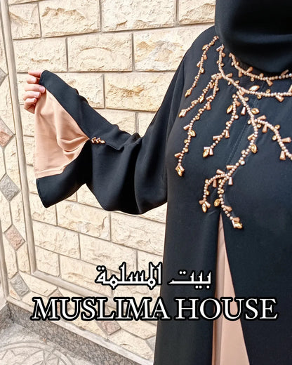 فستان العيد crepe de soie+شال كريب جورجيت